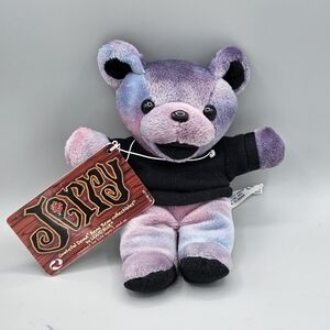 1998 Grateful Dead Bear JERRY Garcia Stuffed Plush Beanie 8” Liquid Blue Vtg GDP